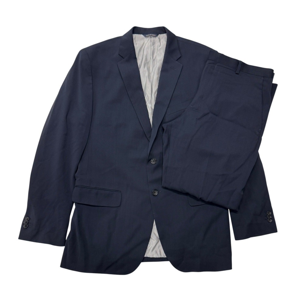 Banana Republic Tailored Fit Suit 42R 34x30 Navy Wool Lanificio F.lli Cerruti